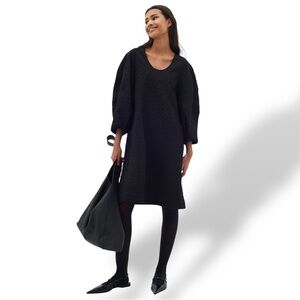 InWear NWT Black Melly Flower Quilted Puff Sleeve Oversized Dress Size 10